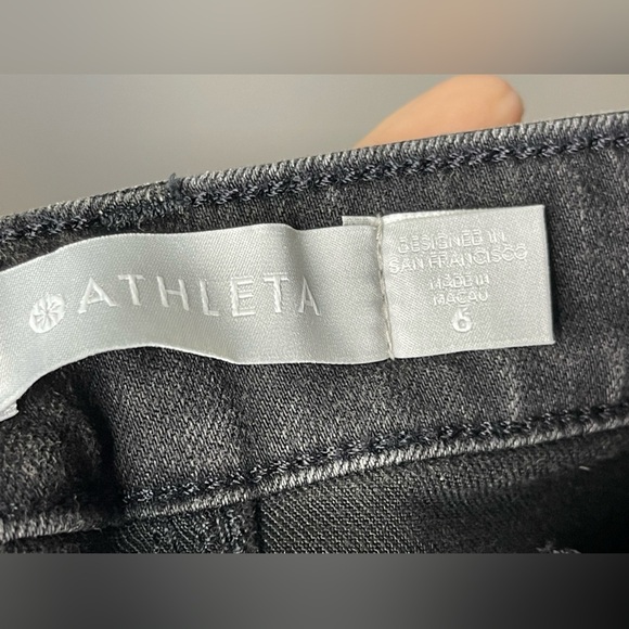 Athleta Carbon Black Sculptek Jeans Skinny Metallic Denim Sz 6 Stretch Fitted - Picture 9 of 13